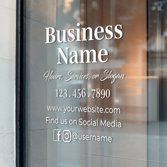 Custom Storefront Window Decal (White)